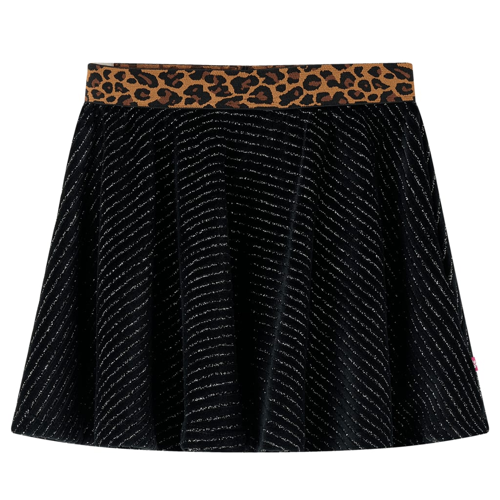 Fusta de copii cu talie leopard, negru, 92