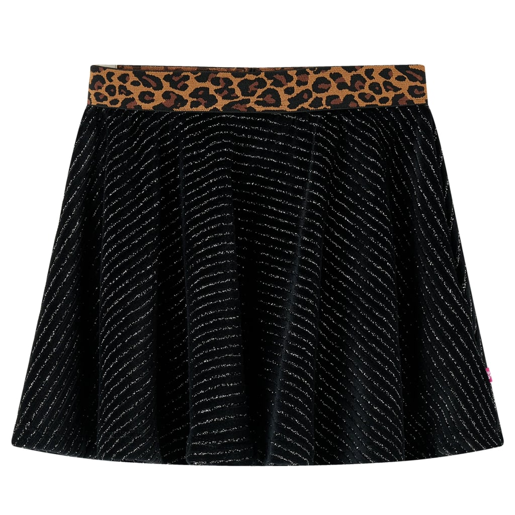 vidaXL Dětská sukně s leopardím pasem černá 116