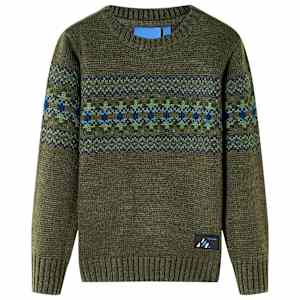 Laste kampsun, kootud, khaki, 92