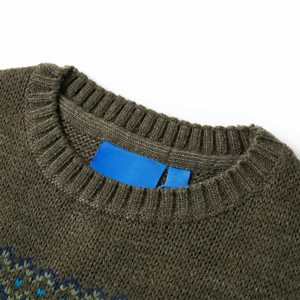 Thumbnail - vidaXL Kinderpullover Gestrickt Khaki 128