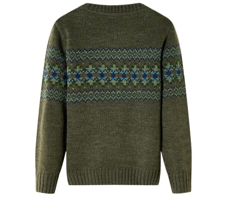 Kinderpullover Gestrickt Khaki 140