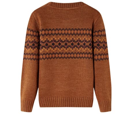 Camisola de malha para crian&ccedil;a cor conhaque 140