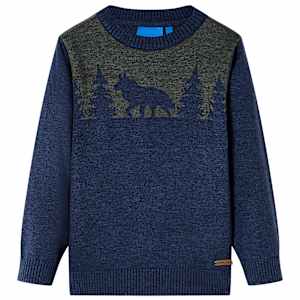 Otroški pulover pleten mornarsko moder 104