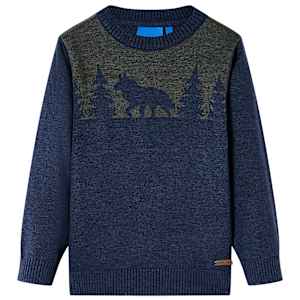 Otroški pulover pleten mornarsko moder 116