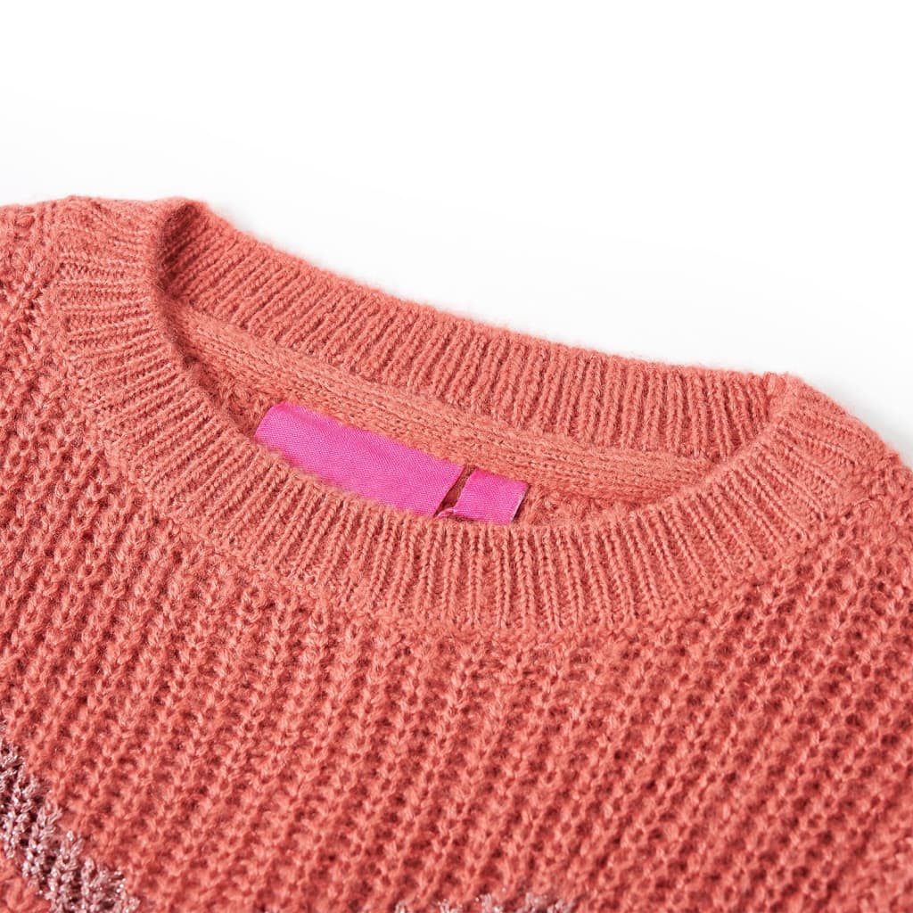 Thumbnail - vidaXL Kinderpullover Gestrickt Mittelrosa 140