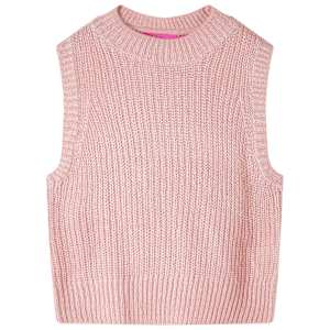 Laste kampsunvest, kootud, heleroosa, 92