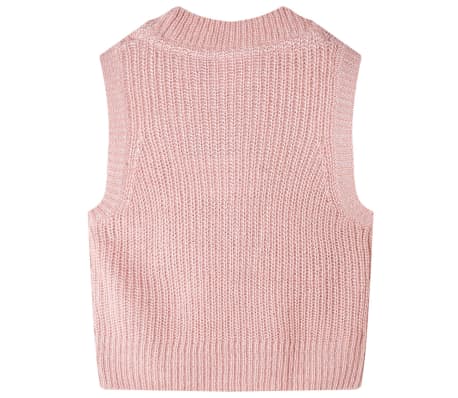 Kinder-Pulloverweste Gestrickt Hellrosa 140