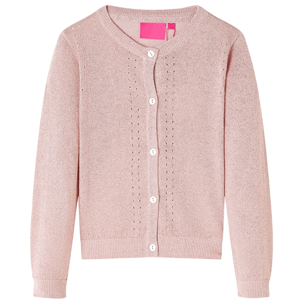 Bilde av Cardigan for barn strikket myk rosa 128