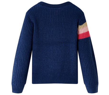 Kindertrui gebreid 92 marineblauw