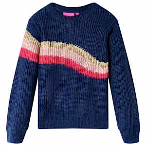 Otroški pulover pleten mornarsko moder 116