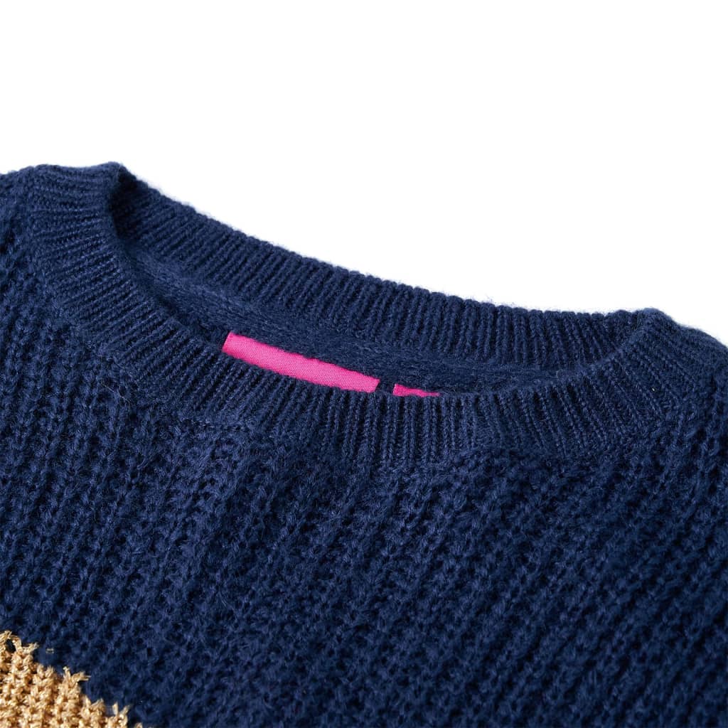 Thumbnail - vidaXL Kinderpullover Gestrickt Marineblau 116
