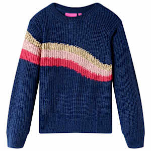 Otroški pulover pleten mornarsko moder 140