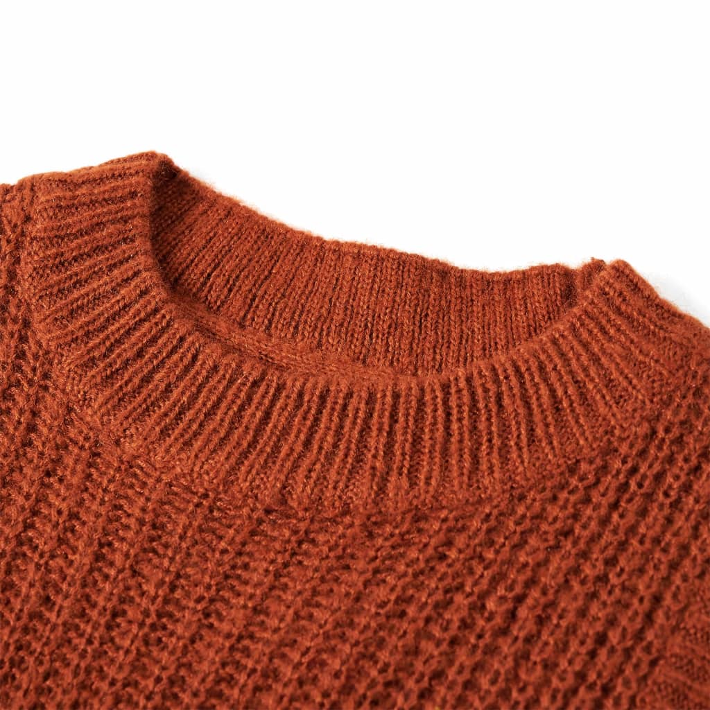 Thumbnail - vidaXL Kinder-Pulloverweste Gestrickt Cognac 116