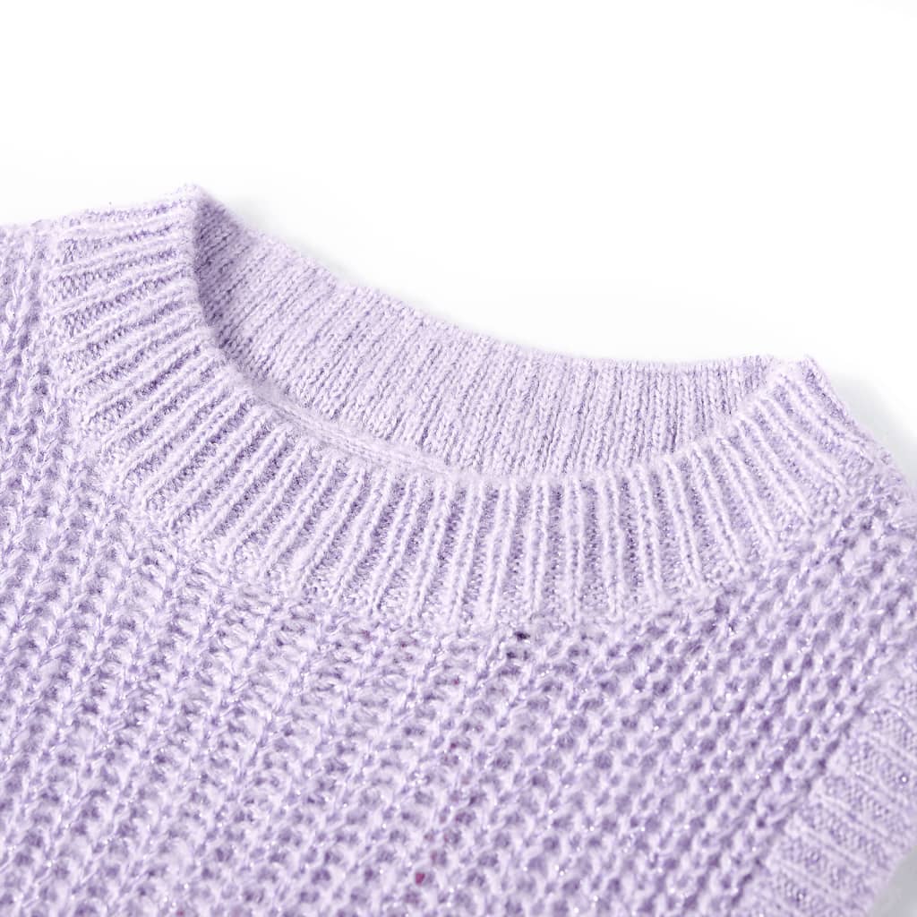 Swetrowa kamizelka dziecięca z dzianiny, kolor jasny liliowy, 104