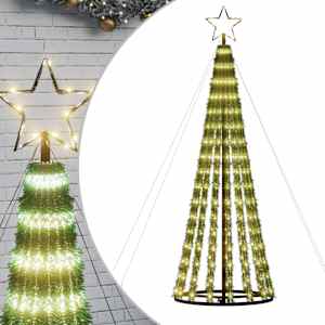 vidaXL LED j&otilde;ulupuu, 275 LEDi, soe valge, 180 cm