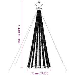 LED božično drevo 275 LED tople bele 180 cm - slika 11