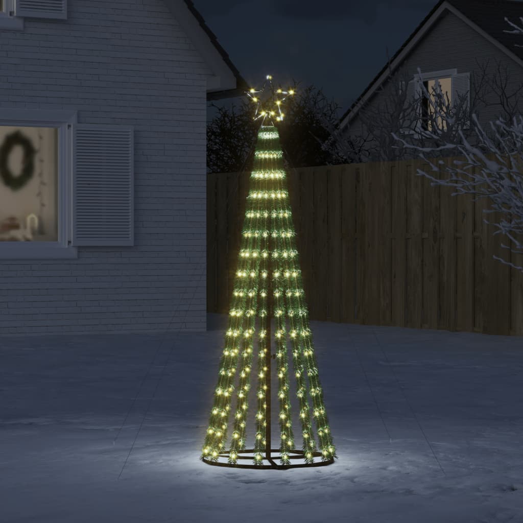 vidaXL Weihnachtsbaum Kegelform 275 LEDs Warmweiß 180 cm