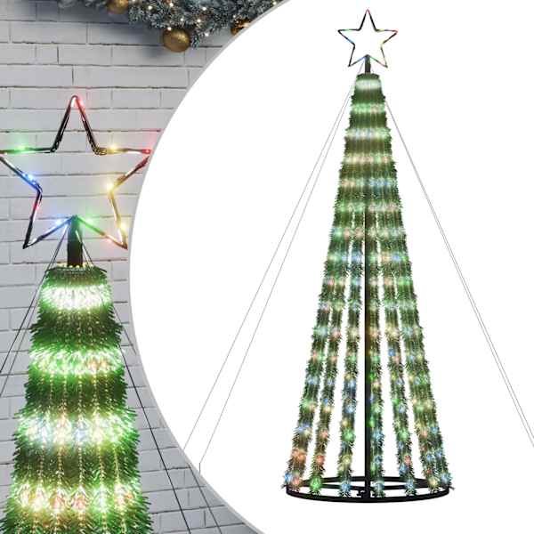 vidaXL LED j&otilde;ulupuu, 275 LEDi, v&auml;rviline, 180 cm
