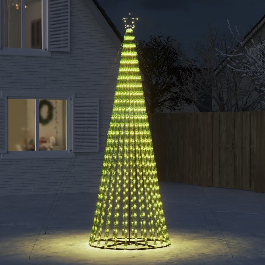 vidaXL Arbre de Noël lumineux conique 688 LED blanc chaud 300 cm
