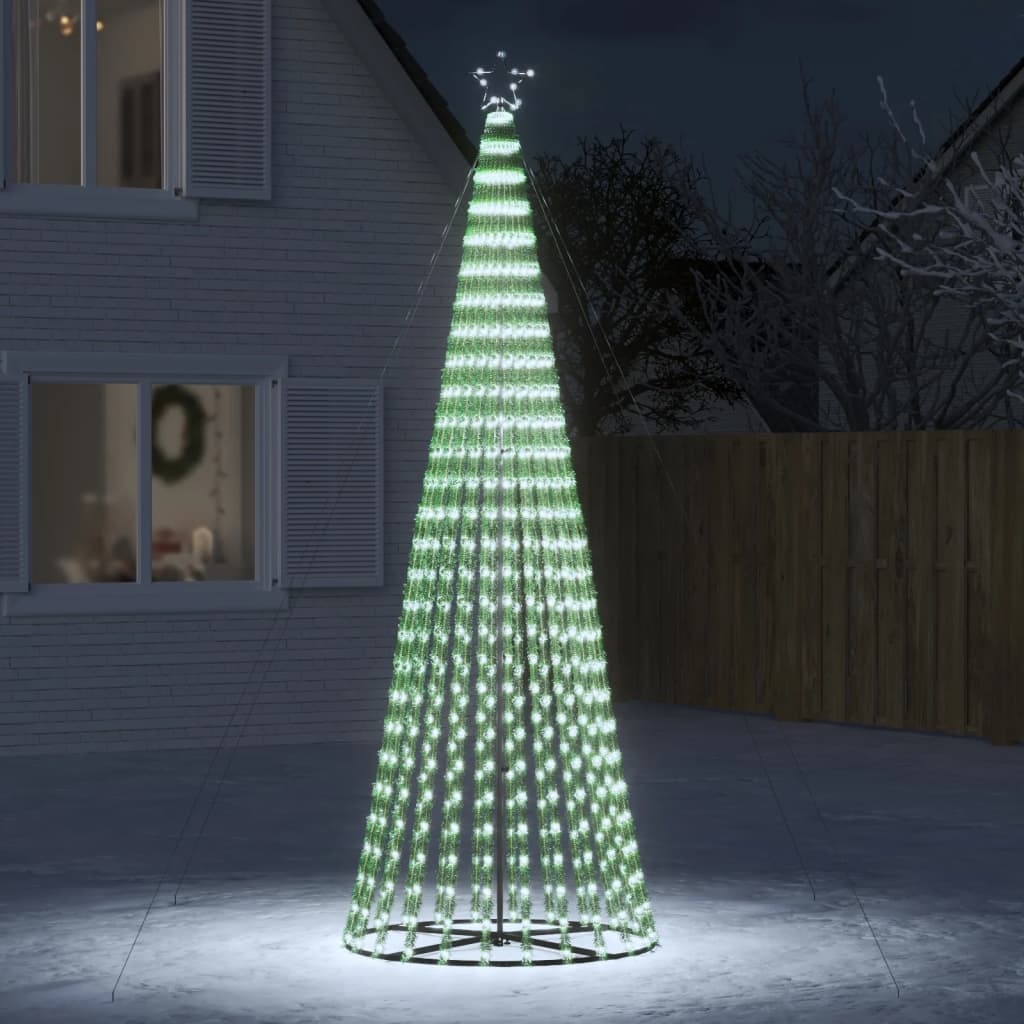 vidaXL lysende juletræ 688 LED'er 300 cm koldt hvidt lys