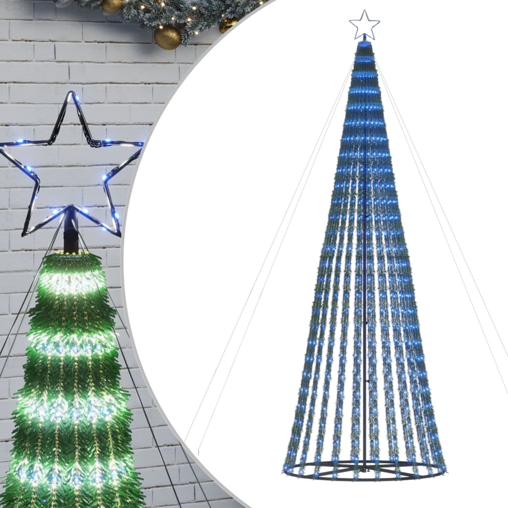 vidaXL LED vánoční stromek 688 modrých LED diod 300 cm