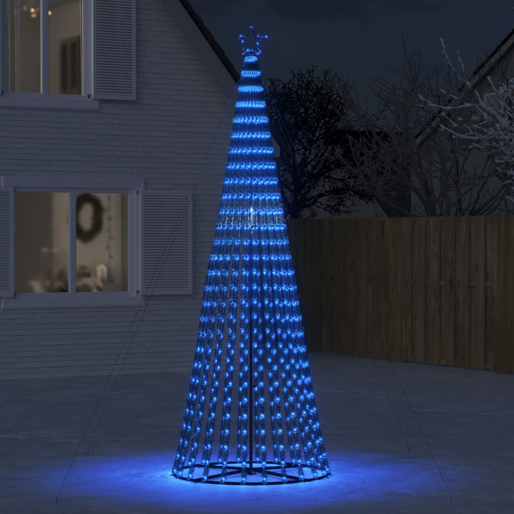 vidaXL Joulukuusi kartio 688 sinistä LED-valoa 300 cm