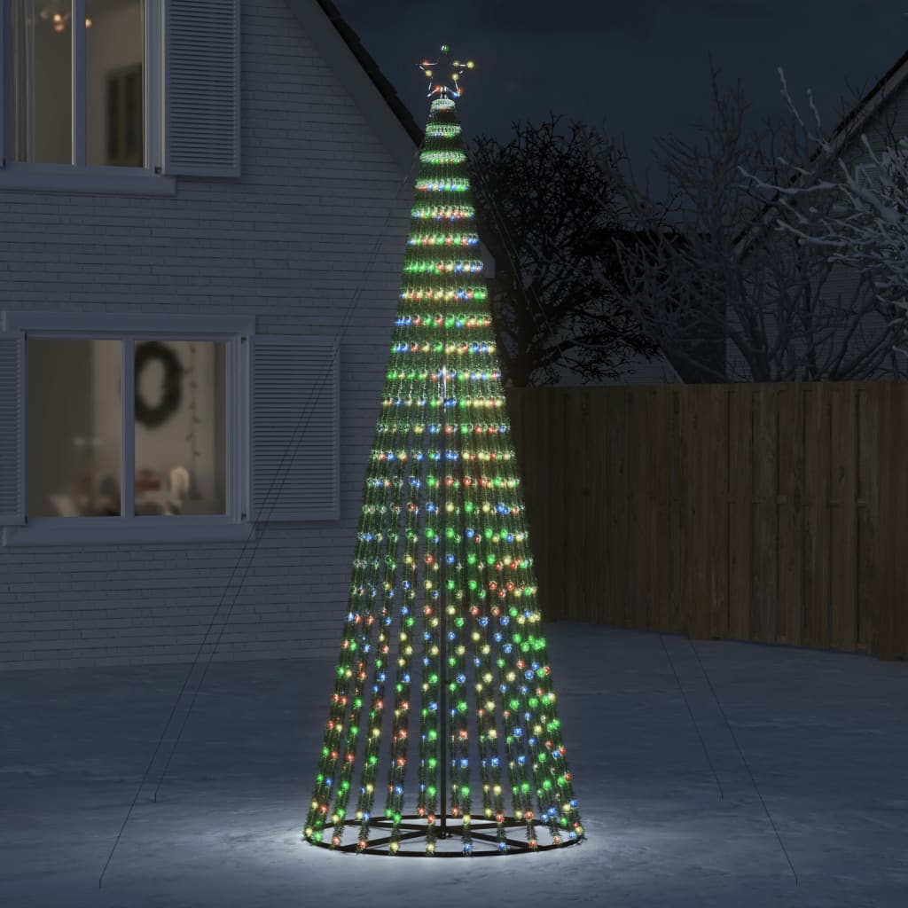 vidaXL lysende juletræ 688 LED'er 300 cm farverigt lys