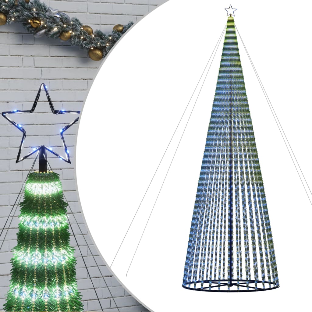 vidaXL LED vianočný stromček 1544 LED modré 500 cm