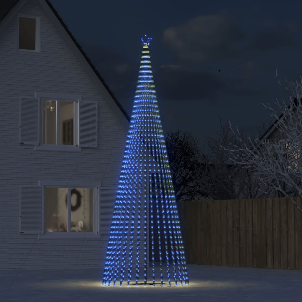 vidaXL Arbre de Noël lumineux conique 1544 LED bleu 500 cm