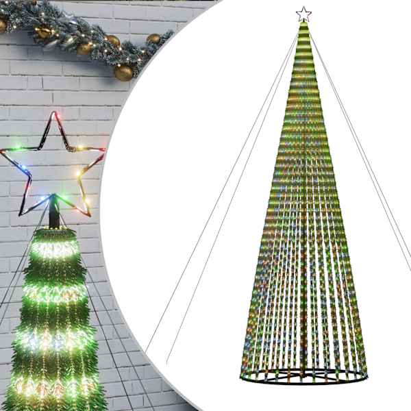 vidaXL LED j&otilde;ulupuu, 1544 LEDi, v&auml;rviline, 500 cm
