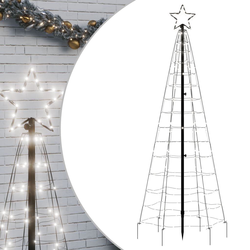 Lumină brad de Crăciun cu țăruși 220 LED-uri, alb rece, 180 cm