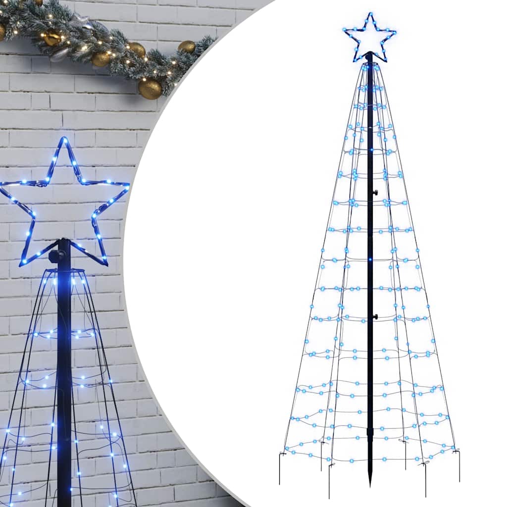 vidaXL LED vianočný stromček s hrotmi 220 LED modré 180 cm