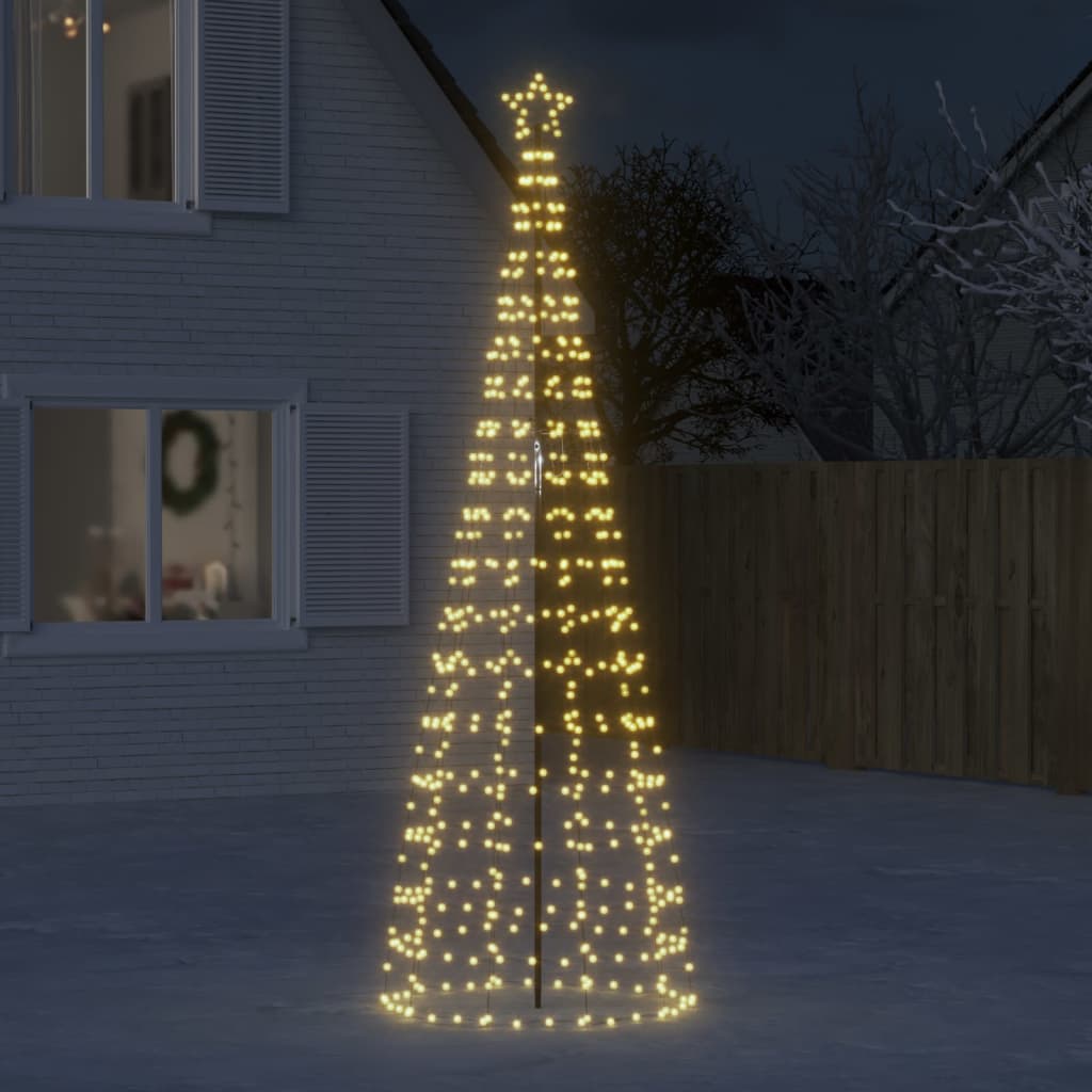 vidaXL lysende juletræ med spyd 570 LED'er 300 cm varmt hvidt lys