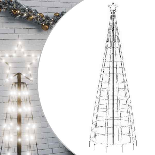 vidaXL LED j&otilde;ulupuu naeltega, 570 LEDi, k&uuml;lm valge, 300 cm