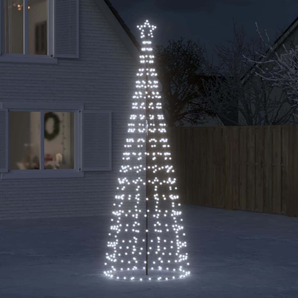 vidaXL Lumină brad de Crăciun cu țăruși 570 LED-uri, alb rece, 300 cm