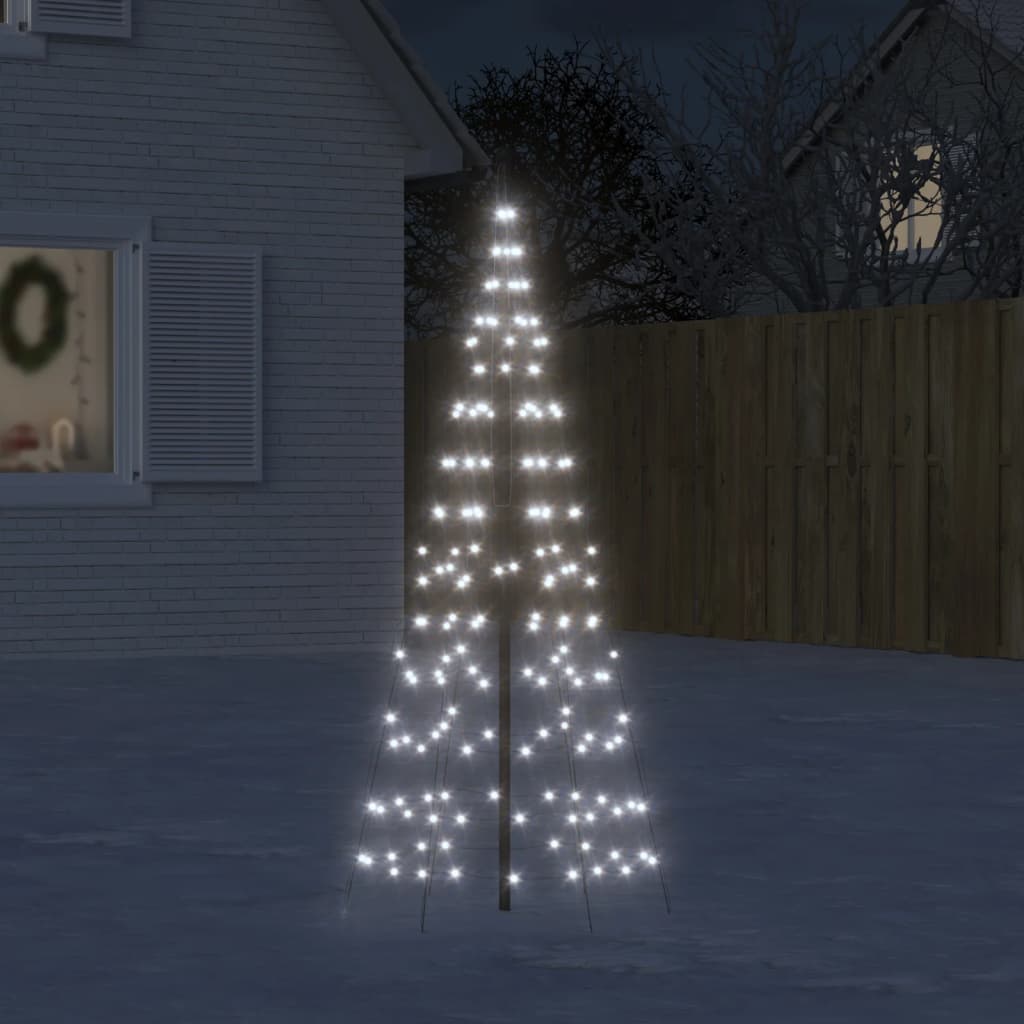 vidaXL julelys til flagstang 200 LED'er 180 cm koldt hvidt lys