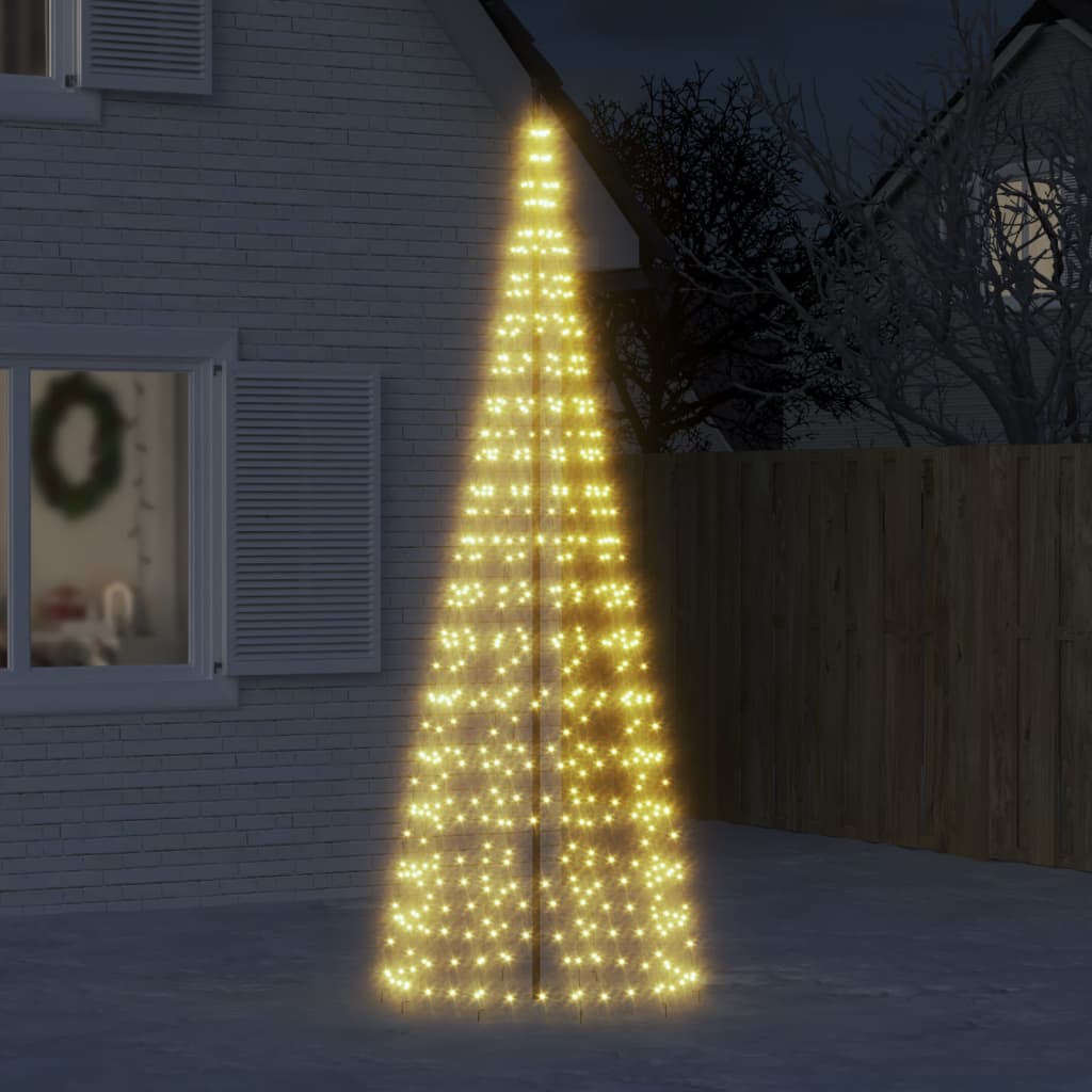 vidaXL LED-Weihnachtsbaum für Fahnenmast 550 LEDs Warmweiß 300 cm