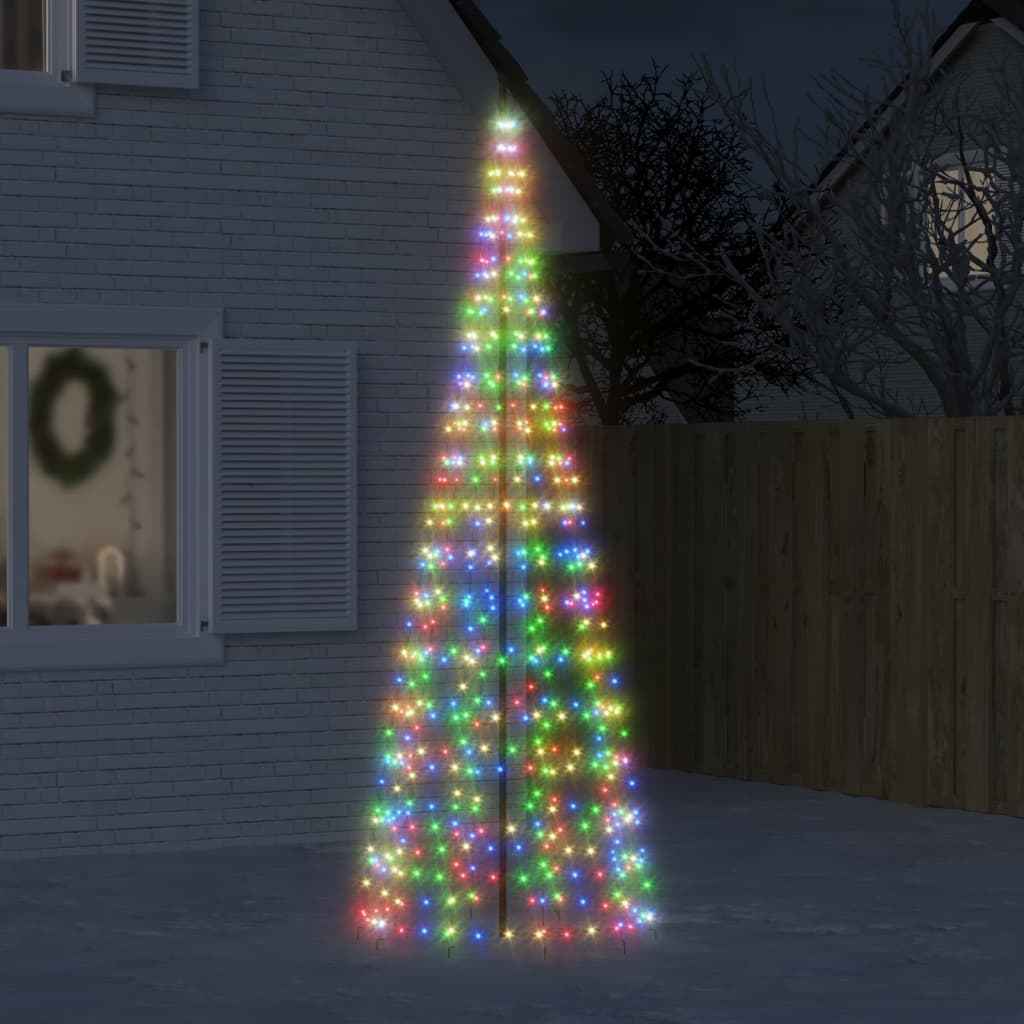 vidaXL julelys til flagstang 550 LED'er 300 cm flerfarvet lys