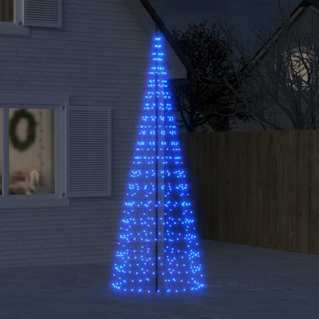 vidaXL julelys til flagstang 550 LED'er 300 cm blåt lys