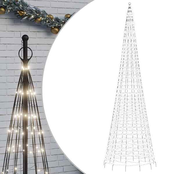 vidaXL LED j&otilde;ulupuu, k&uuml;lm valge, 1534 LEDi, 500 cm