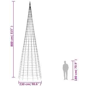 LED vánoční stromek 3000 teplých bílých LED 800 cm - obrázek 10