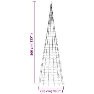 LED vánoční stromek 3000 studených bílých LED 800 cm - obrázek 11