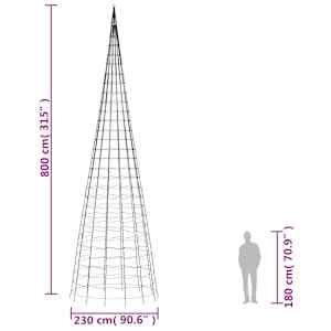 LED vánoční stromek 3000 barevných LED diod 800 cm - obrázek 10
