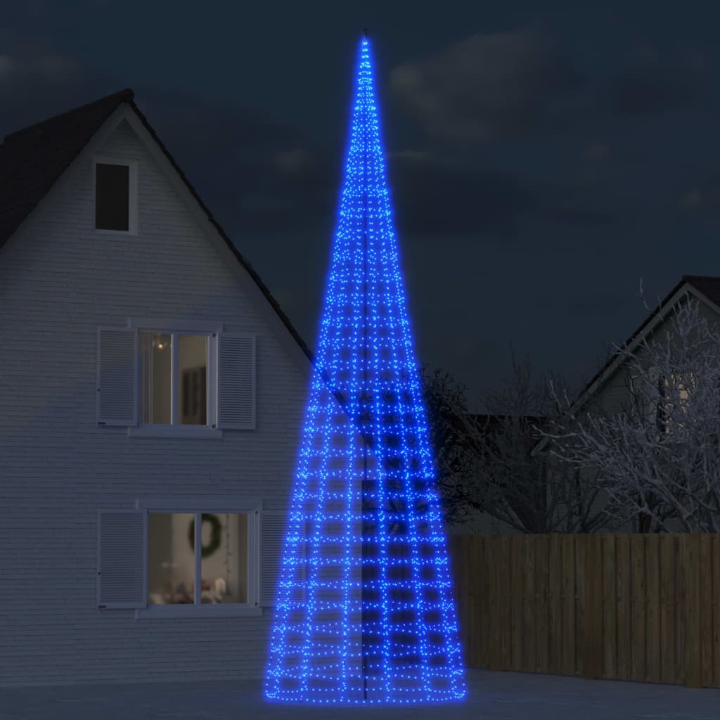 vidaXL Lumină brad de Crăciun pe catarg 3000 LED-uri albastru 800 cm