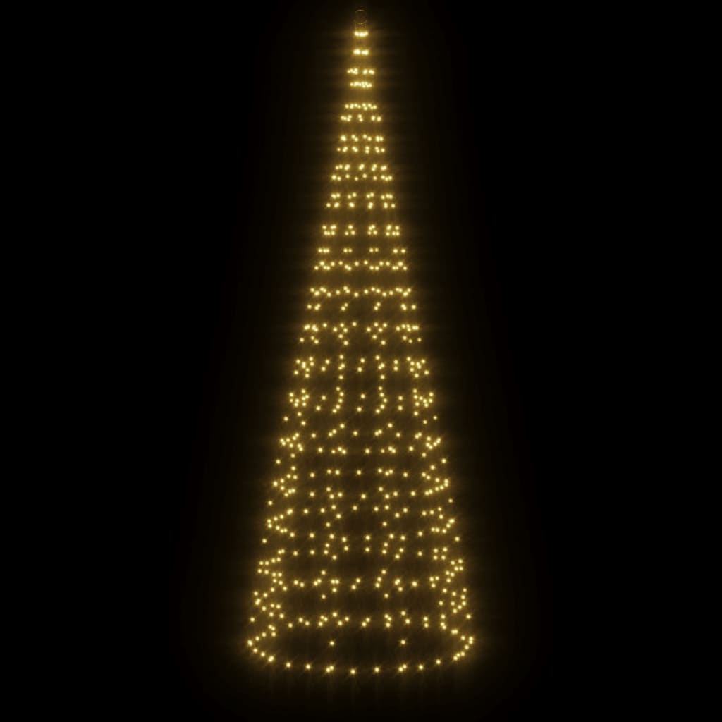 Thumbnail - vidaXL LED-Weihnachtsbaum auf Fahnenmast, 550 LEDs, Warmweiß, 300 cm