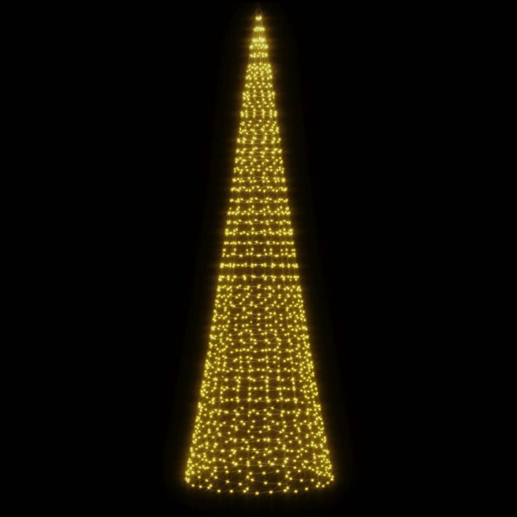 Thumbnail - vidaXL LED-Weihnachtsbaum auf Fahnenmast, 1534 LEDs, Warmweiß, 500 cm