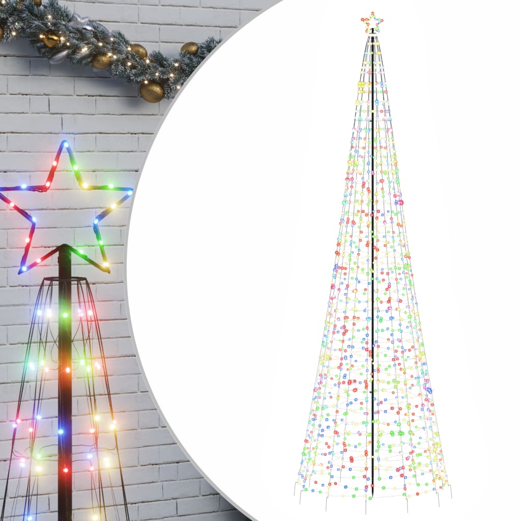 Image of vidaXL Christmas Tree Light with Spikes 1554 LEDs Colourful 500 cm