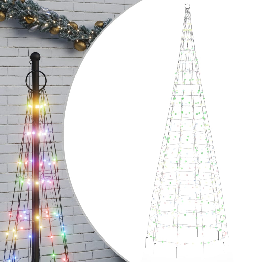 Image of vidaXL Christmas Tree Light on Flagpole 550 LEDs Colourful 300 cm