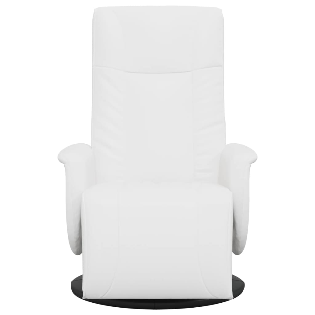 vidaXL Fauteuil verstelbaar met voetensteun kunstleer wit afbeelding