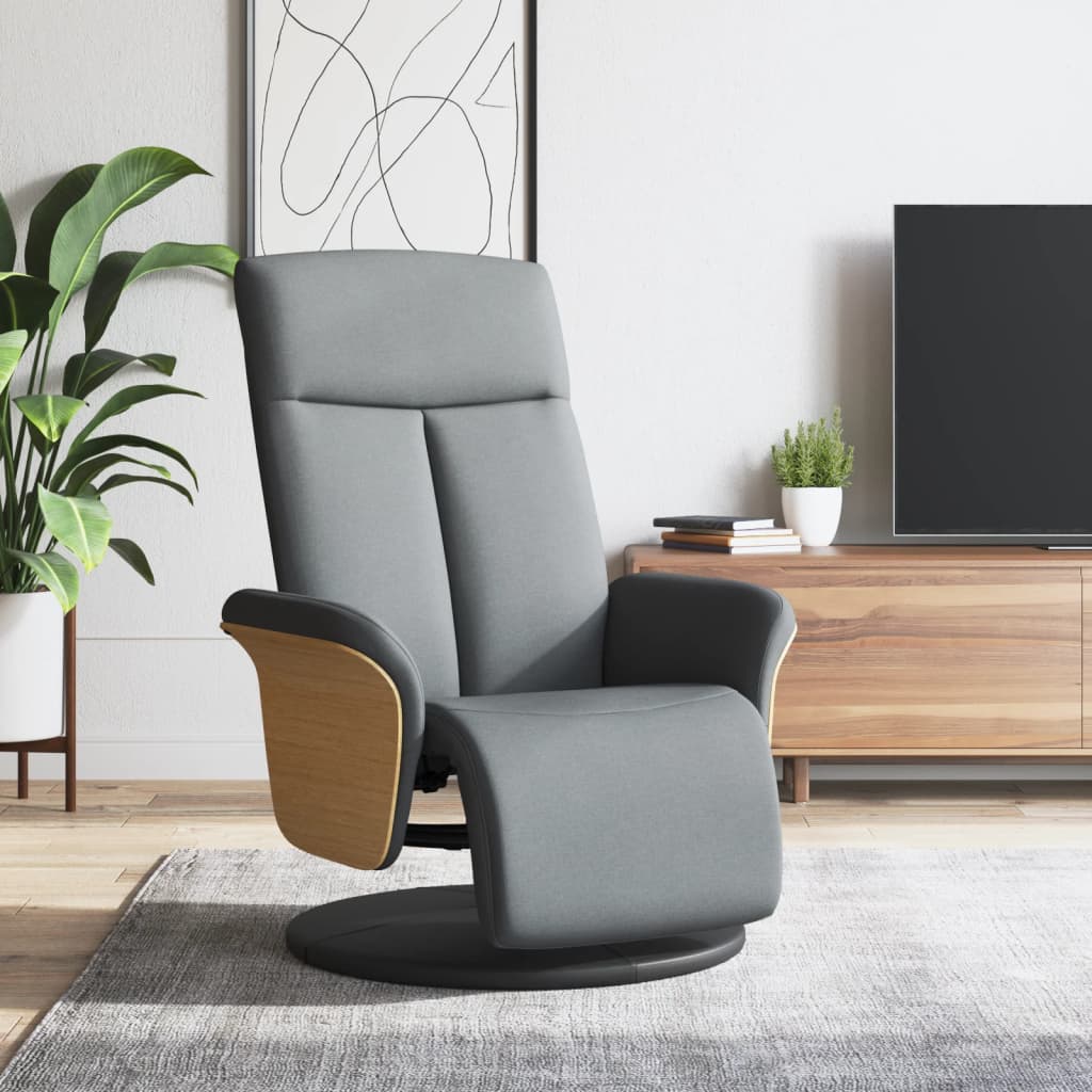 vidaXL Fauteuil réglable avec repose-pieds tissu gris clair